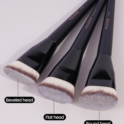 Velora Beauty 3pcs Makeup Brush Set Angled Flat Head Foundation Brush Soft Bristles with Box