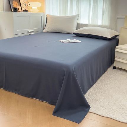 OKEYWOW solid color brushed fabric bedding set with duvet cover, pillowcases, bed sheet, and quilt cover in neutral tones