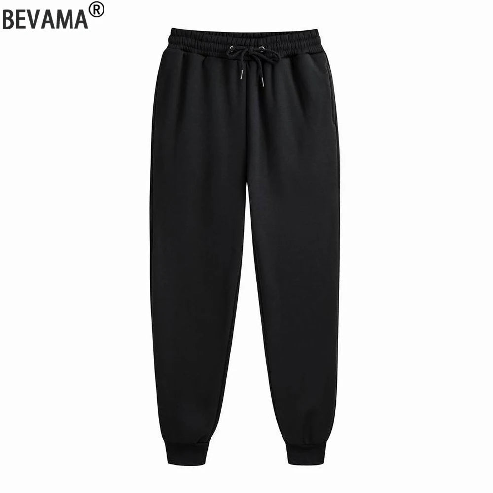 Autumn Breathable Elastic Men's Drawstring Pants Joggers Sports Pants Casual Fleece Trousers Loose Outdoor Gym Sportswear