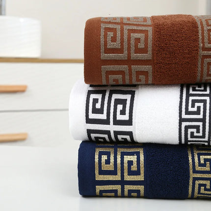 PureCotton 2pcs Black Bath Towels Set Absorbent Terry Shower Beach Yoga Towels
