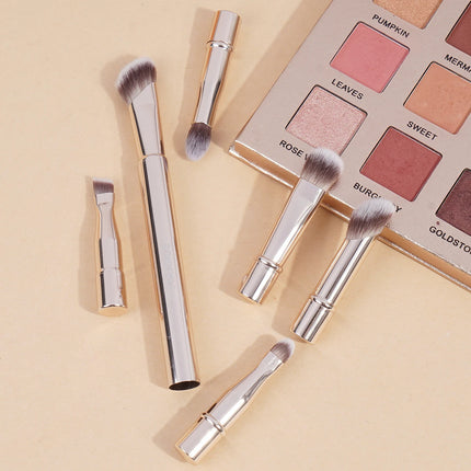 Velora Beauty Dual End Makeup Brush Set Travel Contour Concealer Eyeshadow Tool with Box