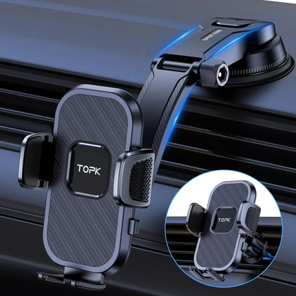 TOPK Gravity Car Phone Holder Dashboard Windshield Air Vent Mount Universal Stand