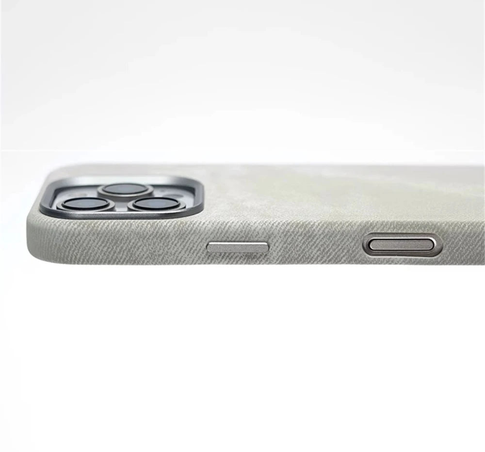 Luxury Fiber Leather Shockproof Case for iPhone 12–17 Series (Pro/Pro Max/Plus) – MagSafe Magnetic Wireless Charging Back Cover