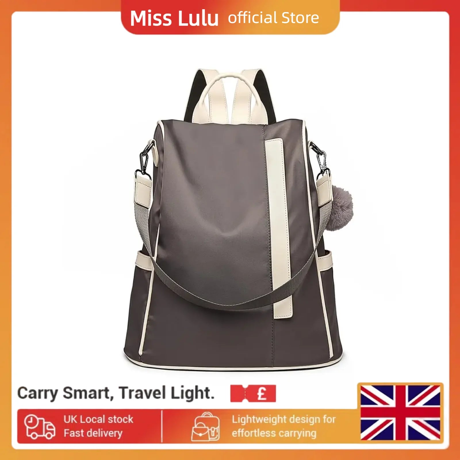 Miss Lulu Small Backpack Womens Anti Theft Nylon Rucksack Bag for WomenTravel
