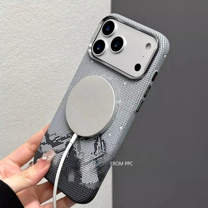 SnowPeak MagSafe Armor Case for iPhone 17 Pro Max Carbon Fiber Hard PC Metal Lens Camera Protection Cover