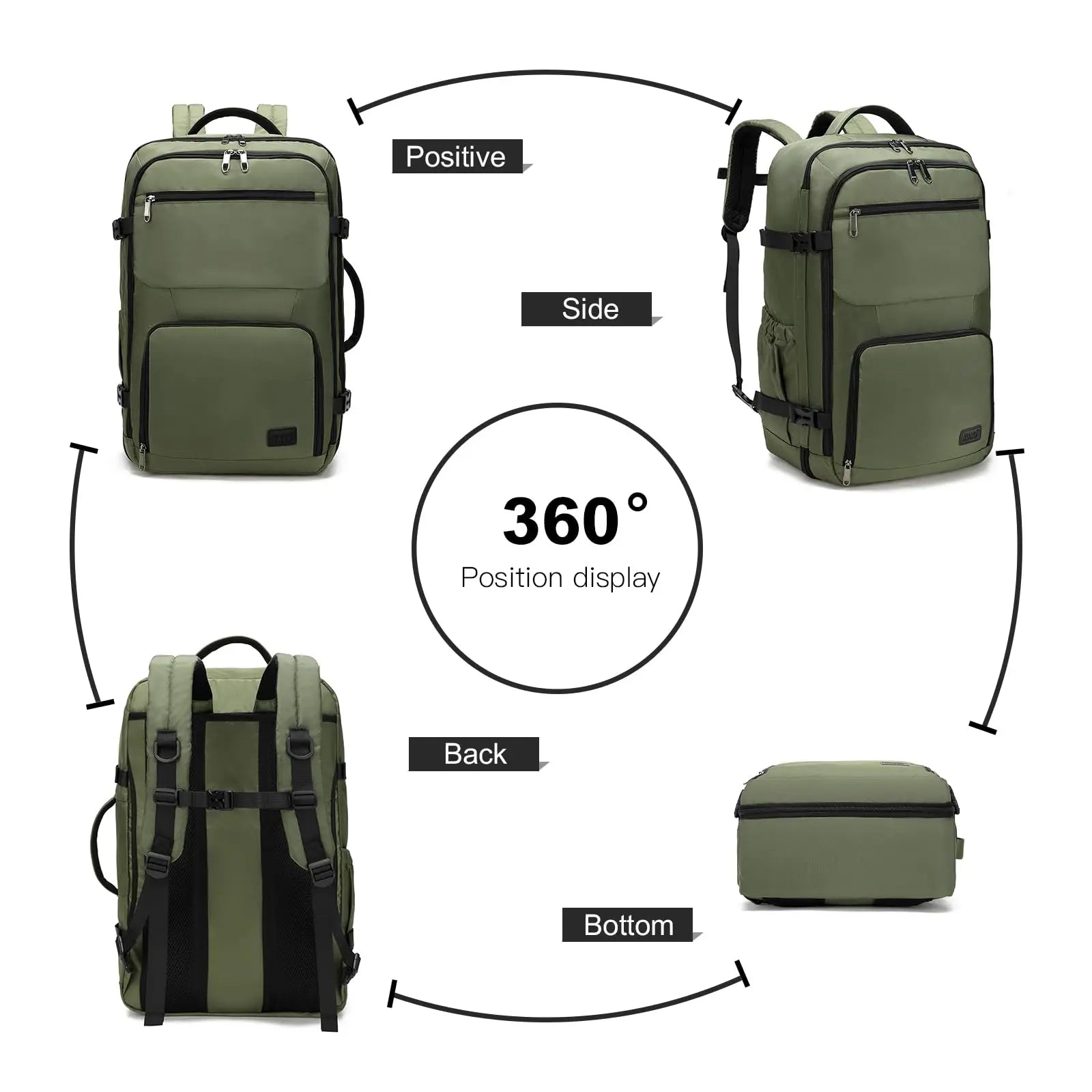 Kono Cabin Bag 55x35x20cm Carry-ons Luggage Travel Backpack Flight Shoulder Bag 38L Hand Luggage