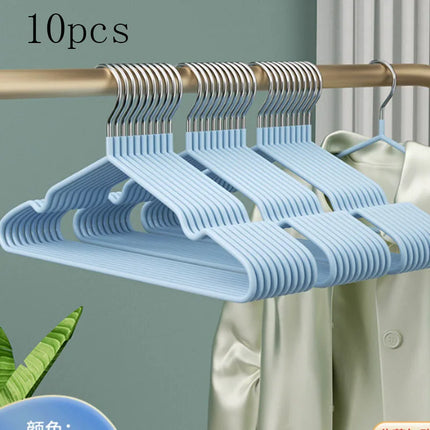 HomeNest 10pcs Plastic Clothes Hanger Non Slip Portable Closet Space Saver Rack