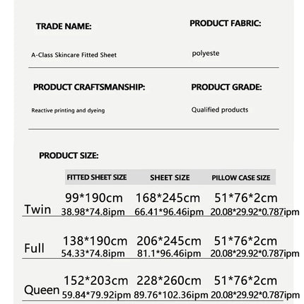 Waterproof Bed Sheet Set 3/4pcs Fitted Sheet Pillowcases Soft Queen King Twin White Gray
