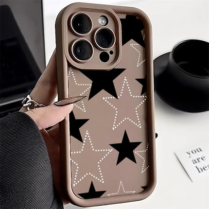 OKEYWOW iPhone star silicone case for 12/11/Pro Max XR XS SE, shockproof soft cover with star design, fits models 13-17.