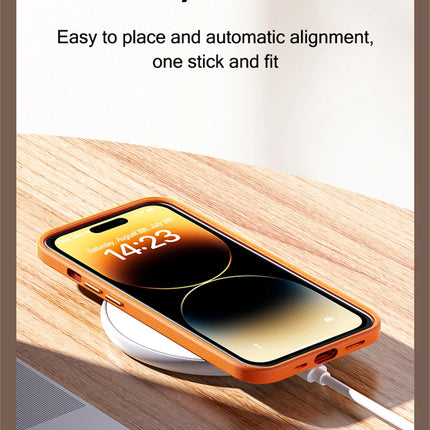 LuxeMag Leather Case for iPhone 15/14/13 Pro Max Plus Mini MagSafe Wireless Charge Animated Cover