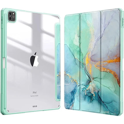 Smart PU iPad Case for Air 4/5/10th Gen/Pro 11/12.9/10.2/10.5 Transparent Cover