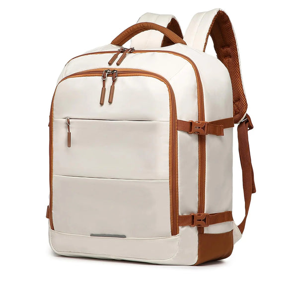 Cabin Travel Backpack 45 x 36 x 20 cm Easyjet Luggage Bag Laptop Weekend Duffel Bag 30L (Beige/Brown)
