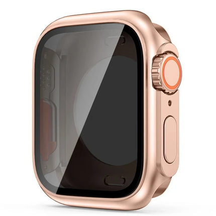 Apple Watch Series 9-4 SE PC bumper case and screen protector by OKEYWOW for 40mm to 45mm models, ultra-look protective cover.