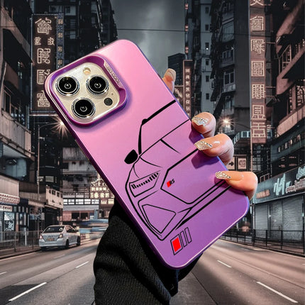 OKEYWOW iPhone Sport Car Case in laser PC and TPU, shockproof cover for iPhone 11 to 17 Pro Max, XR, XS, and 16/15/14/13/12 models