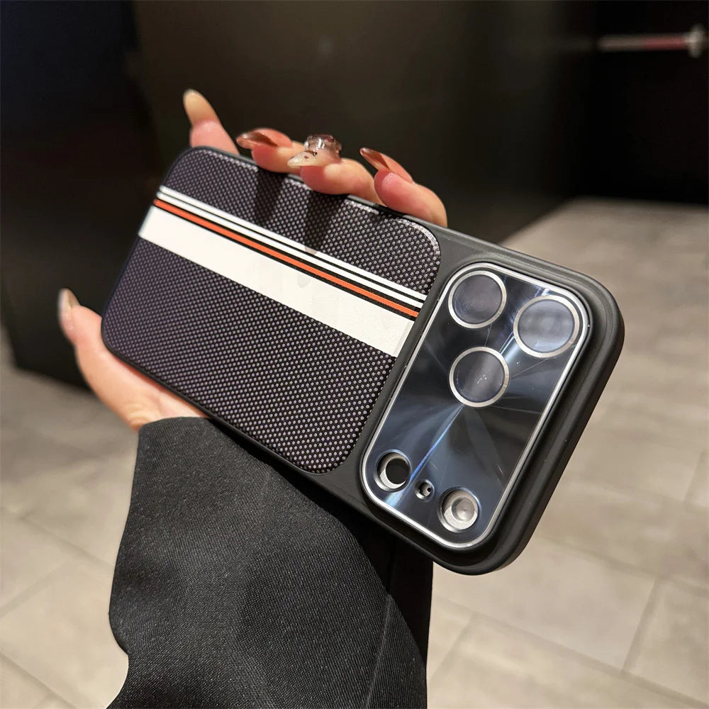 Luxury Colorful Striped Lattice Pattern Magnetic Phone Case For iPhone 17 16 15 14 13 Pro Max Air 16 Plus Anti-Slip Back Cover