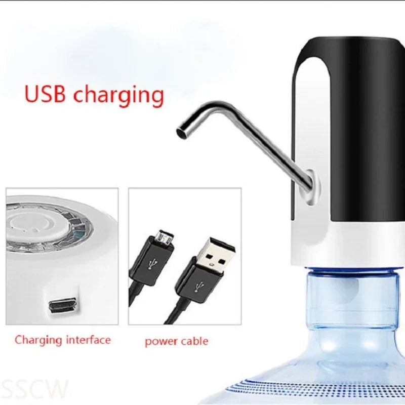 Universal Electric Water Gallon Pump with USB Charging Water Dispenser Mini Kitchen Accessories Water Pump Bottle Tap Home Pumps