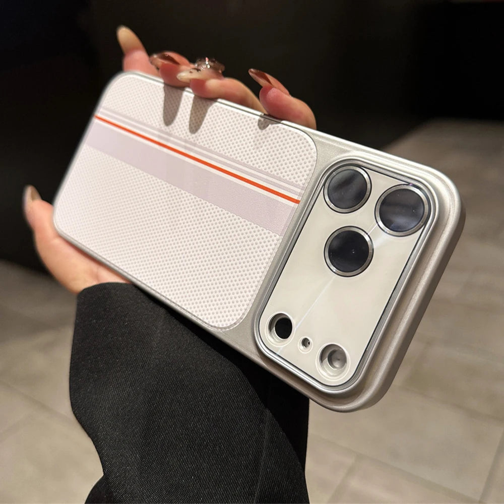 Luxury Colorful Striped Lattice Pattern Magnetic Phone Case For iPhone 17 16 15 14 13 Pro Max Air 16 Plus Anti-Slip Back Cover