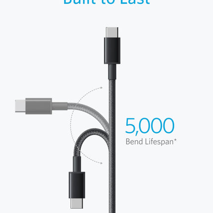 Anker 100W USB-C to USB-C Cable 6ft Nylon Fast Charging MacBook iPhone 17–15