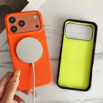 Dot Matrix MagSafe Case for iPhone Color Block Anti-Slip Shockproof Cover