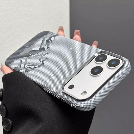 SnowPeak MagSafe Armor Case for iPhone 17 Pro Max Carbon Fiber Hard PC Metal Lens Camera Protection Cover