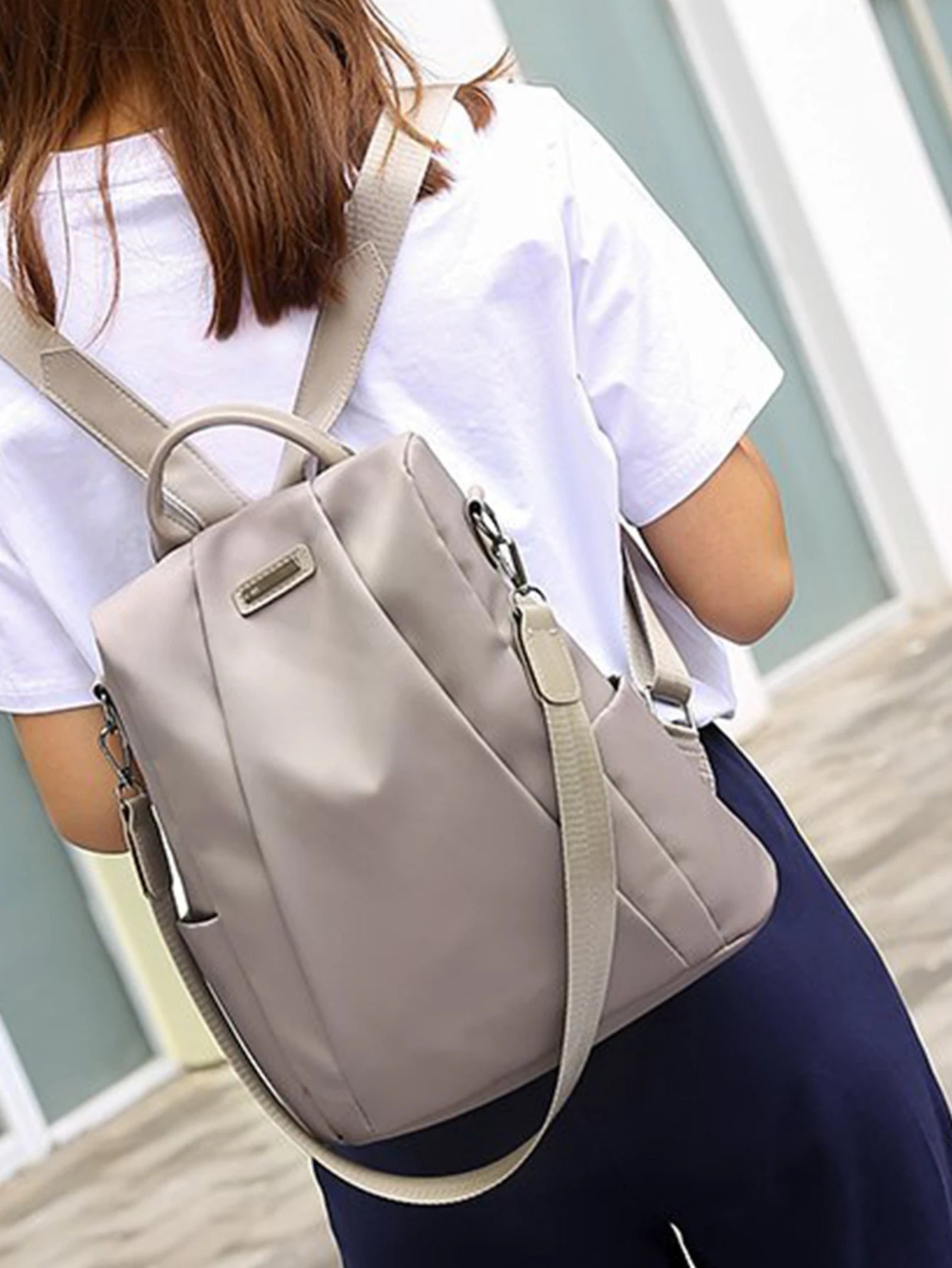Neutral Style Backpack for Men and Women, with Three Carrying Straps, Suitable for Travel and Tourism Made of Nylon Material.