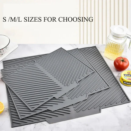 Silicone Dish Drying Mat for Kitchen Sink & Tableware Drain Pad