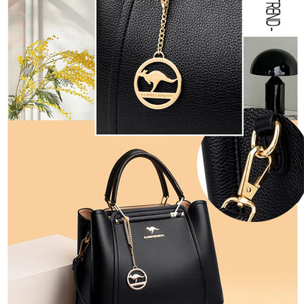 Women Leather Crossbody Bag 3-Layer Large Capacity Shoulder Tote Designer Messenger Bag