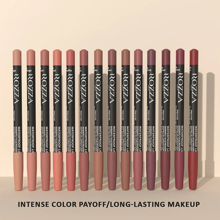 Velora Beauty 6pcs Nude Lip Liner Set Waterproof Matte Finish Non Smudge Smooth Crayon Pencils