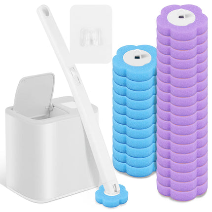 Disposable Toilet Brush Set with Holder Bathroom Cleaning Kit