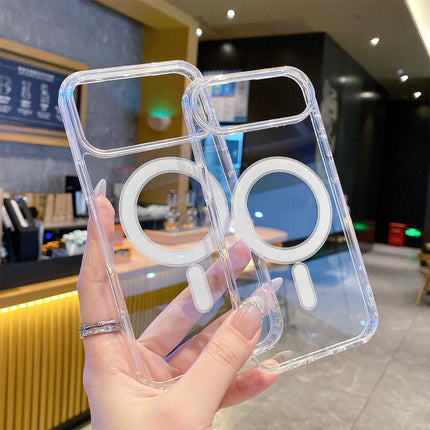 Clear okeyWOW MagSafe shockproof case for iPhone 17 Pro Max or 17 Air, transparent and protective cover with magnetic design.