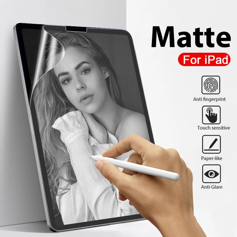 iPad-Like Paper Film Screen Protector for iPad 10th, 9th Generation, Pro 12.9, 11, 12.9, Air 5, 4, 3, 2, Mini 6, 7th, 8th, 9th, 10.2: Matte Finish for a Paper-Like Writing Experience