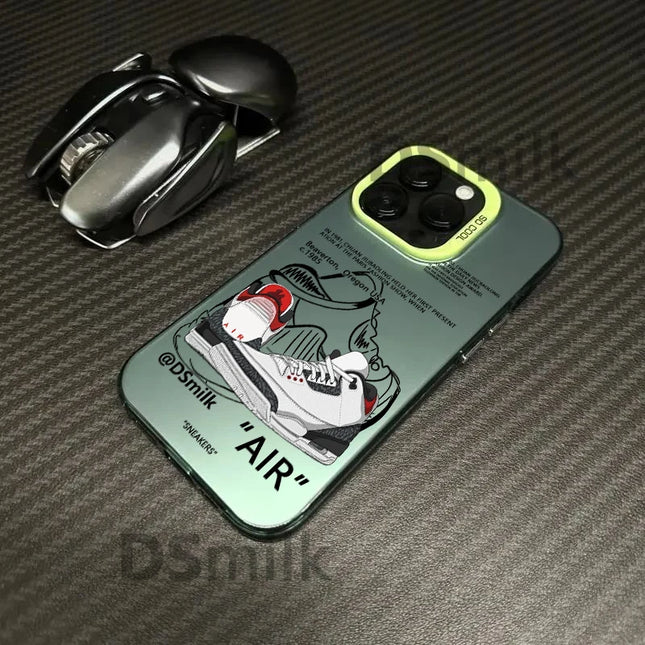 Okeywow iPhone sneaker-shaped shockproof TPU case for iPhone 12 to 16, featuring a stylish sneaker design and protective material.