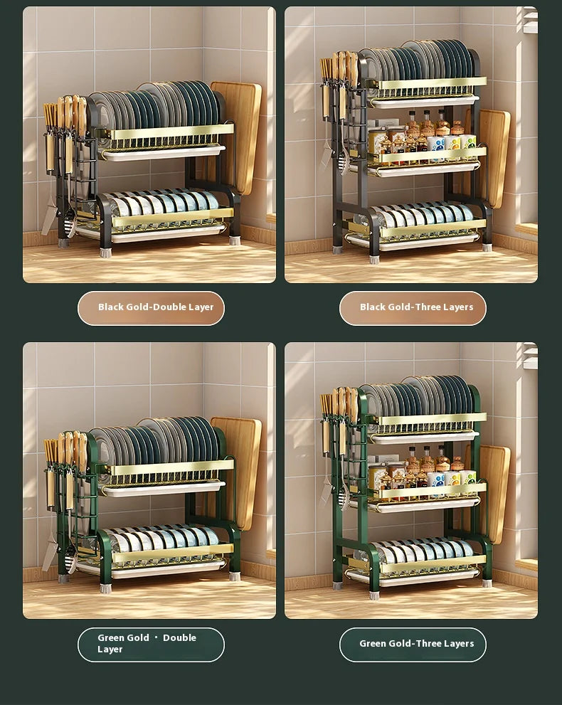 Kitchen storage rack, bowl and dish storage rack, drain rack, household multifunctional bowl and chopstick rack storage box