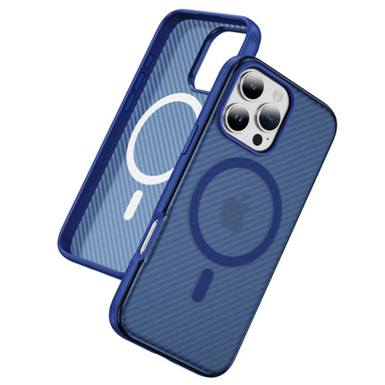 Carbon Fiber Frosted MagSafe Case for iPhone 17/16/15/14/13/12 Pro Max Clear Shockproof Cover