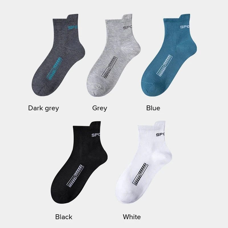 10 Pairs of High-Quality Men and Women's Casual Breathable Cotton Socks: Perfect for running and sports in spring and autumn. Ideal gifts, available in plus size EUR38-45.