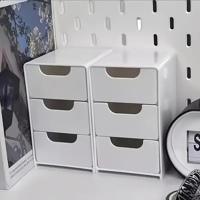 DeskNest 3Tier Organizer Drawers Office Jewelry Cosmetic Storage Box Portable Divider