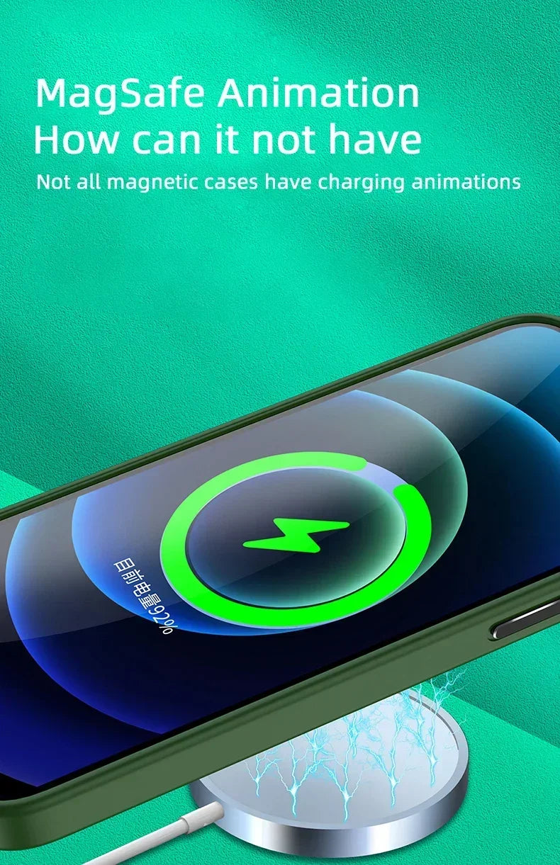 Magnetic For Magsafe Matte Translucent Frosted Phone Case For iPhone 16 Pro Max Plus Case Wireless Charging Cover