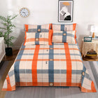 OKEYWOW polyester cotton flat bed sheet for Queen and King beds, soft linen bedspread with no pillow cover visible
