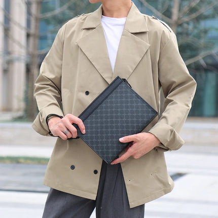 Men's envelope clutch wallet and phone bag by OKEYWOW, stylish wristlet designer purse with multiple compartments and sleek finish.