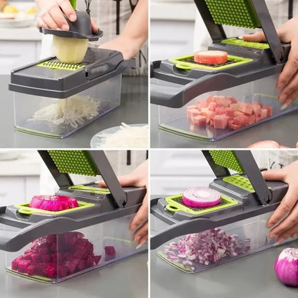 MultiPrep 14 in 1 Vegetable Chopper Slicer Dicer Kitchen Tool Set