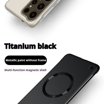 Samsung Ultra Thin Magnetic PC Shockproof Cooling Cover for S22/S23/S24/S25 Ultra Plus by OKEYWOW, shown on a smartphone.