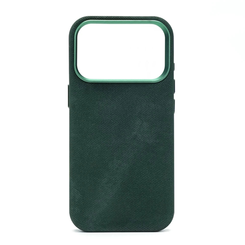 Luxury Fiber Leather Shockproof Case for iPhone 12–17 Series (Pro/Pro Max/Plus) – MagSafe Magnetic Wireless Charging Back Cover