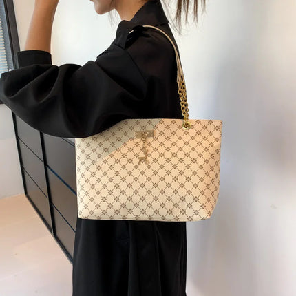 Women Soft Leather Tote Bag Large Capacity Shoulder Handbag Presbyopia Style
