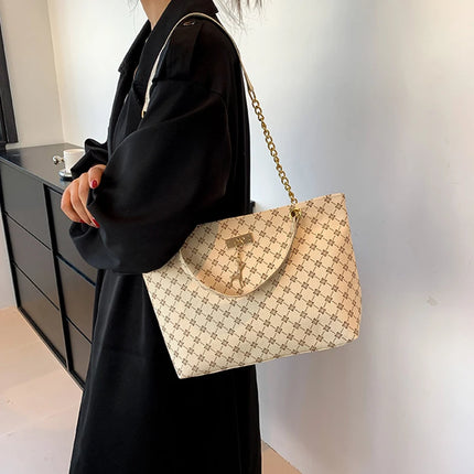 Women Soft Leather Tote Bag Large Capacity Shoulder Handbag Presbyopia Style