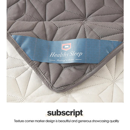 OkeyWOW waterproof quilted mattress topper protector pad with elastic band for single and double beds, 140/160 size, in white.