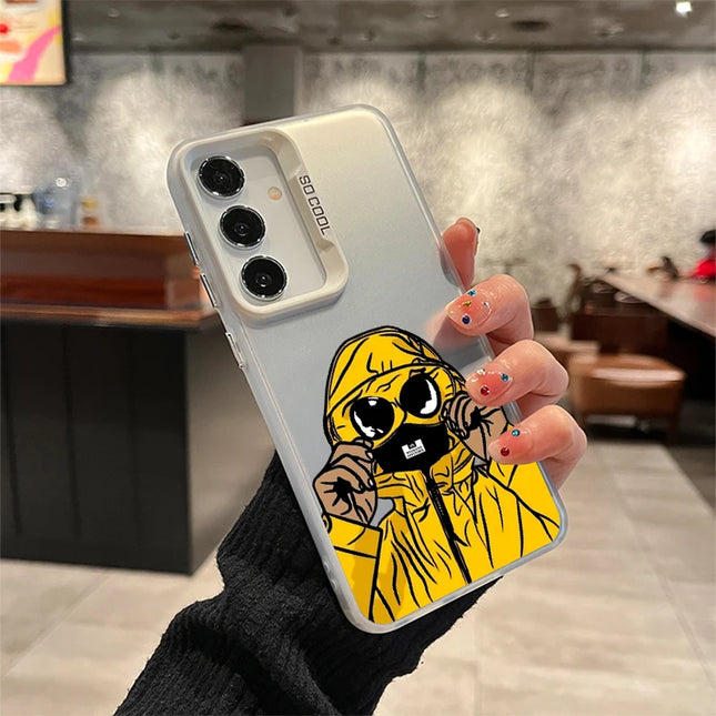 Samsung A56/A55/A54/A36/A35/A34/A26/A25/A24/A16/A15/A14 shockproof TPU case with masked character design, made by OKEYWOW.