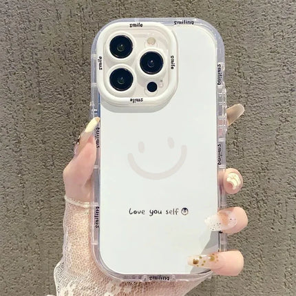 OKEYWOW iPhone silicone shockproof smile case for 11, 12, 13, 14, 15, 16, 17 Pro Max, XR, XS, SE offers soft protection