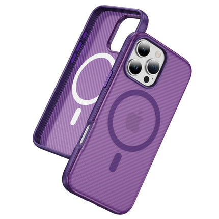 Carbon Fiber Frosted MagSafe Case for iPhone 17/16/15/14/13/12 Pro Max Clear Shockproof Cover