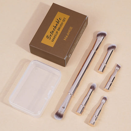 Velora Beauty Dual End Makeup Brush Set Travel Contour Concealer Eyeshadow Tool with Box