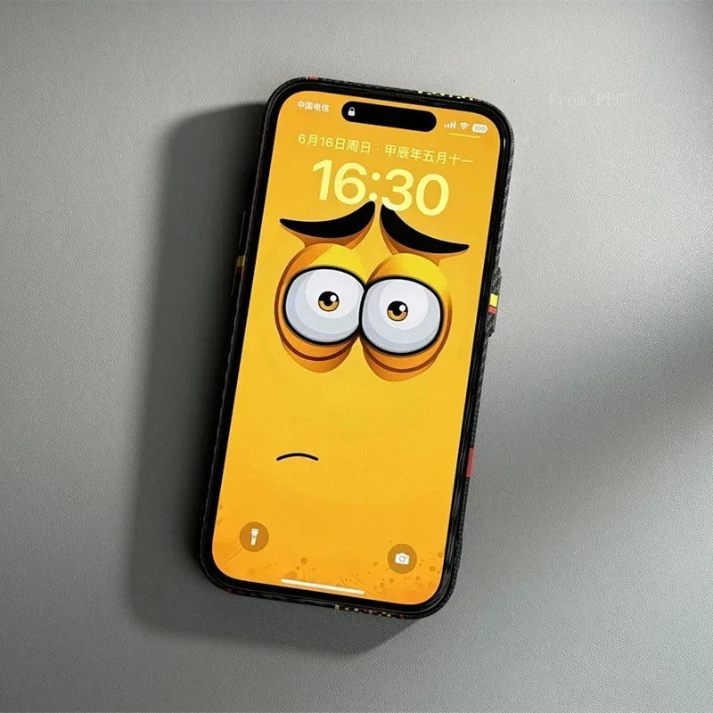 iPhone 16 15 14 Pro Max Case Carbon Fiber Abstract Geometric MagSafe Cover Magnetic Charging Shell Camera Alloy Armor Fundas